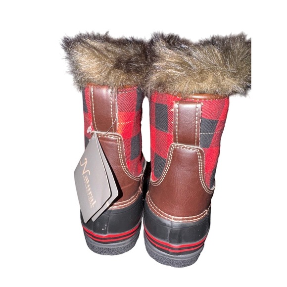 Natural Reflections Womens Buffalo Plaid Faux Fur Winter Snow Boots New‎ - Picture 5 of 6